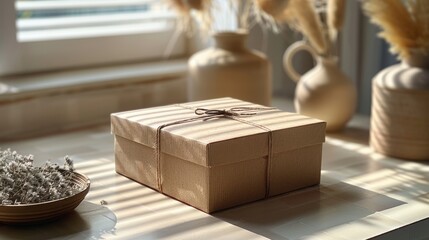 Fototapeta premium Detailed mockup box with branding elements.