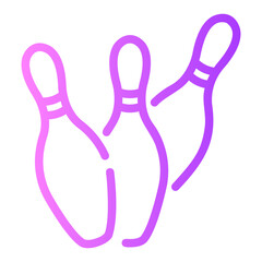 bowling Line Gradient Icon