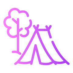 camping Line Gradient Icon