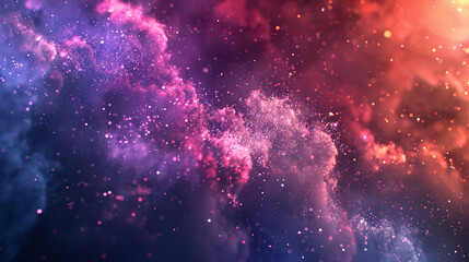 Fototapeta premium Bright galaxy cloud with multicolored hues and twinkling stars, perfect for a cosmic wallpaper