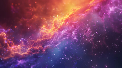 Naklejka premium Brightly colored nebula with intricate details and a starry night sky, showcasing the wonders of astronomy