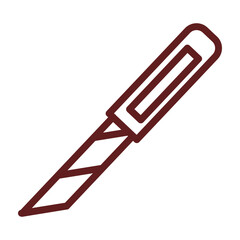 Cutter Vector Line Maroon Icon Design