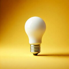 Bright Idea Concept with Light Bulb on Yellow Background.