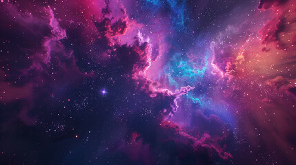 Dramatic nebula with vibrant shades and a star-filled cosmos, representing the beauty of the universe.