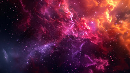 Fototapeta premium Dramatic nebula with vibrant shades and a star-filled cosmos, representing the beauty of the universe