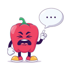 disgust or sneezing red bell pepper cartoon
