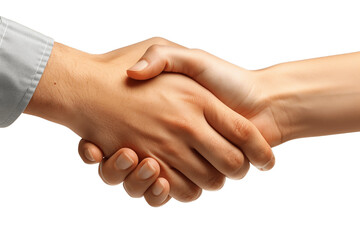 Close-Up of Two Hands Shaking on Transparent Background
