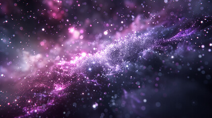 Naklejka premium Ethereal space cloud with shimmering stars and deep space hues, creating a sense of wonder and mystery.