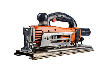 Naklejka premium A Vintage Orange Power Sander Ready for Action on a Clear PNG or White Background.
