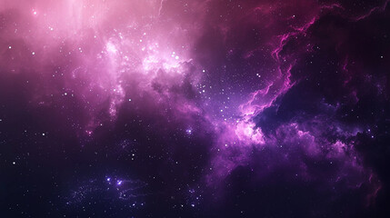 Fototapeta premium Ethereal space cloud with shimmering stars and deep space hues, creating a sense of cosmic mystery.