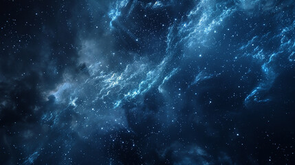 Ethereal space cloud with shimmering stars and deep space hues, creating a sense of wonder and...