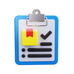 clipboard 3d render icon