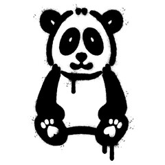 Spray Painted Graffiti panda icon  Sprayed isolated with a white background. Vector illustration.