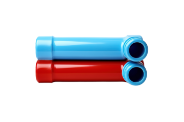 A Pair of Elbow Pipes Resting on a White Background on a Clear PNG or White Background.