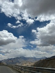 clouds over the mountain road