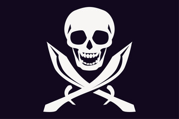 海賊の旗風のドクロマークのイラスト