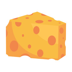 Cartoon cheese types mozzarella, parmesan, Cheese slice illustration