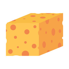 Cartoon cheese types mozzarella, parmesan, Cheese slice illustration