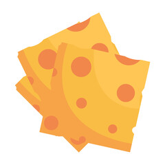 Cartoon cheese types mozzarella, parmesan, Cheese slice illustration