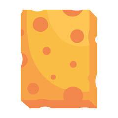 Cartoon cheese types mozzarella, parmesan, Cheese slice illustration