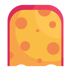 Cartoon cheese types mozzarella, parmesan, Cheese slice illustration