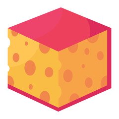 Cartoon cheese types mozzarella, parmesan, Cheese slice illustration