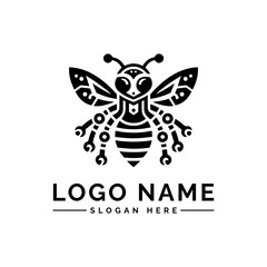 Obraz premium bee mascot robot cartoon logo vector
