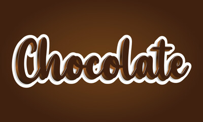 Chocolate text isolated on white background