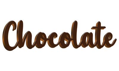 Chocolate text isolated on white background
