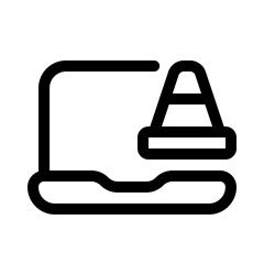 laptop-warning icon with line style, perfect for user interface projects