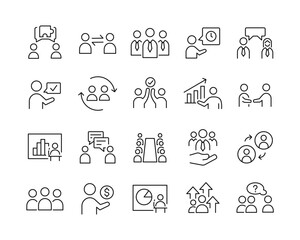 Business and Communication Icons - Vector Line. Editable Stroke.