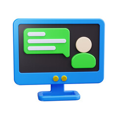 online meeting 3d render icon