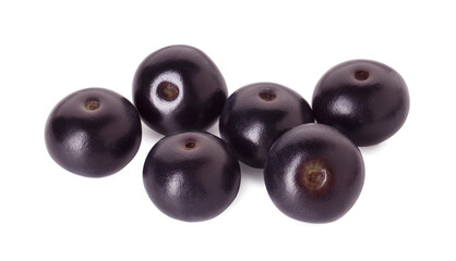 Fresh ripe acai berries isolated on white