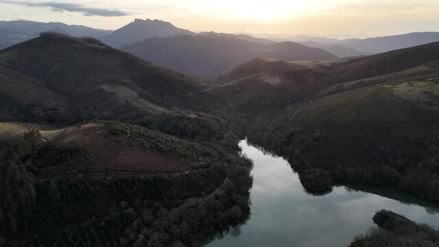 Ibardin lake at the Pyrenees at Azkaine, Basque Country,