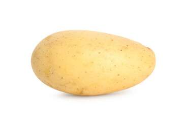 One young fresh potato isolated on white