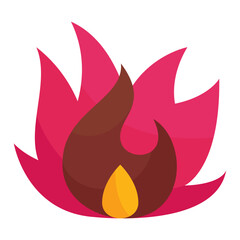 hot fire flame flat vector symbol