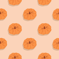 Trendy pattern with orange pumpkin