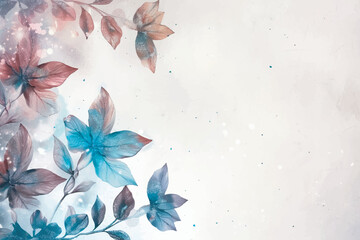 Soft white color floral background with delicate blossoms