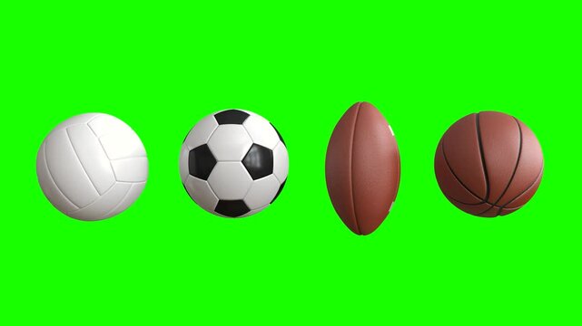 Rotating ball on green background, Seamless Loop video
