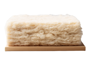 A Close-Up View of Fluffy Insulation Batts Ready For Installation on a Clear PNG or White Background.