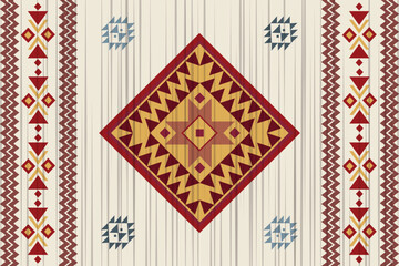Navajo tribal vector seamless pattern. Native American ornament. Ethnic South Western decor style. Boho geometric ornament. Vector seamless pattern. Mexican blanket, rug. Woven carpet.