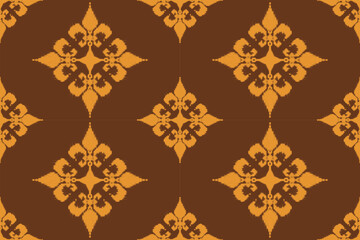 Ikat abstract. Seamless geometric pattern in tribal, folk embroidery style. Aztec geometric art ornament print.Design for carpet, wallpaper, clothing, wrapping, fabric, cover, textile.