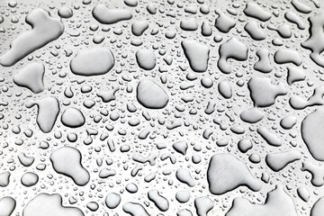 drops of water on a shiny surface