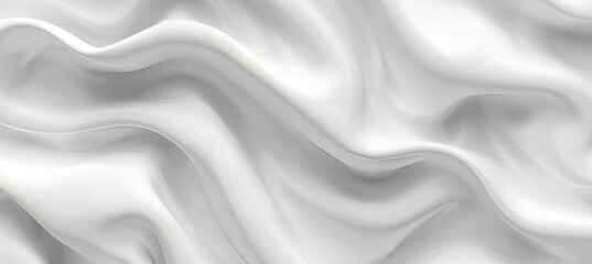 Obraz premium Abstract Background Of White Satin Fabric With Elegant Waves And Folds, Luxurious Drapery Texture