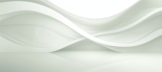Obraz premium White Abstract Empty Podium With Wavy Surfaces Background. Template On Center. 3D Rendering.