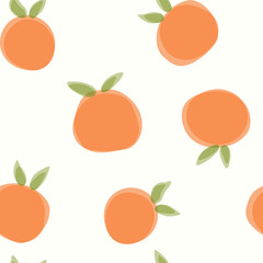Seamless pattern with oranges, fruits pattern. Vector illustration.