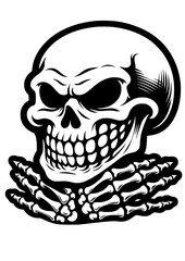 Skeleton SVG, Cool Skeleton, Skull Flower SVG, Floral Skull SVG, Bone SVG, Happy Skeleton, Halloween SVG, Scary SVG, Skeleton Silhouette, Vector, Clipart, Cut file for Cricut SVG, JPG, PNG