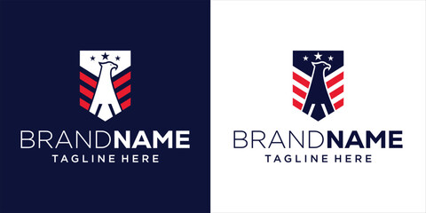 Creative American Eagle Logo Design With Shield, Design Inspiration, Illustration, Vector