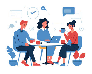 Business team meeting in office concept business team discussing ideas for startup