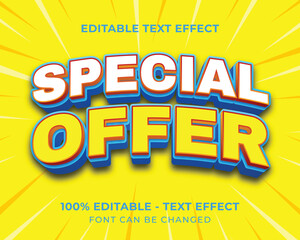 special offer 3d text effect with yellow backgound
